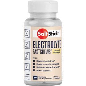 SaltStick Fastchews Chewable Electrolyte Tablets Coconut Pineapple, bottle of 60