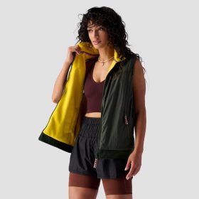 Stoic Reversible Polar Fleece Vest - Women's Cyber Yellow/Duffel Bag, S