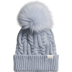 The North Face Oh Mega Fur Pom Beanie - Women's Dusty Periwinkle, One Size