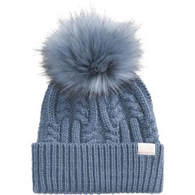 The North Face Oh Mega Fur Pom Beanie - Women's Folk Blue, One Size