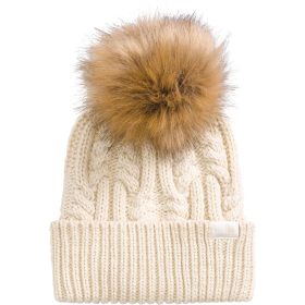 The North Face Oh Mega Fur Pom Beanie - Women's Gardenia White, One Size