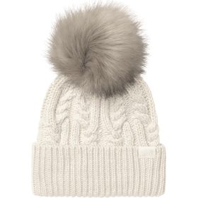 The North Face Oh Mega Fur Pom Beanie - Women's Gardenia White/Gardenia White, One Size