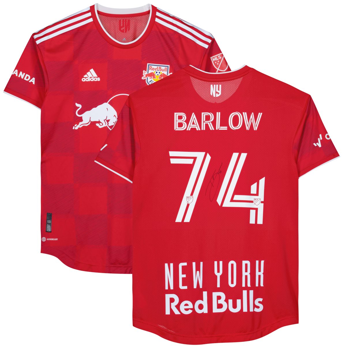 Tom Barlow New York Red Bulls Autographed Fanatics Authentic Match-Used #74 Red Jersey from the 2023 MLS Season