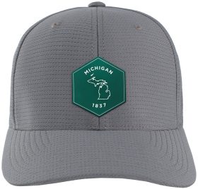 TravisMathew Nassau Michigan Patch Men's Golf Hat - Green and White - Grey, Size: Small/Medium