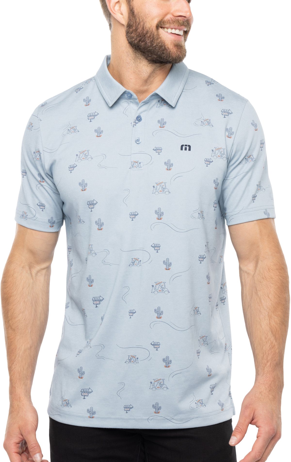 TravisMathew Perks Of The Job Men's Golf Polo - Blue, Size: Medium