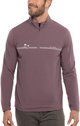 TravisMathew Unexpected Surprise Quarter Zip Men's Golf Pullover - Purple, Size: Medium