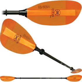Werner Shuna Fiberglass 2-Piece Paddle - Straight Shaft Orange, Standard,205cm