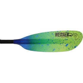 Werner Shuna Hooked Fiberglass 2-Piece Paddle - Straight Shaft Lime Drift, Standard,260