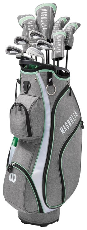 Wilson Womens Magnolia Complete Package Set - Cart Bag - Cart Bag - GRAY/MINT - RIGHT - WOMENS STANDARD - Golf Clubs