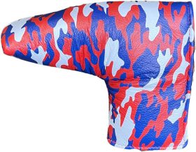 Winston Collection USA Red White and Blue Camo Leather Blade Putter Headcover