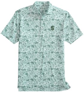 johnnie-O Michigan State Spartans Tailgater 2.0 PREP-FORMANCE Men's Golf Polo - Green, Size: Small