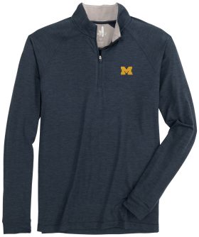 johnnie-O University of Michigan Freeborne Performance 1/4 Zip Men's Golf Pullover - Black, Size: Small