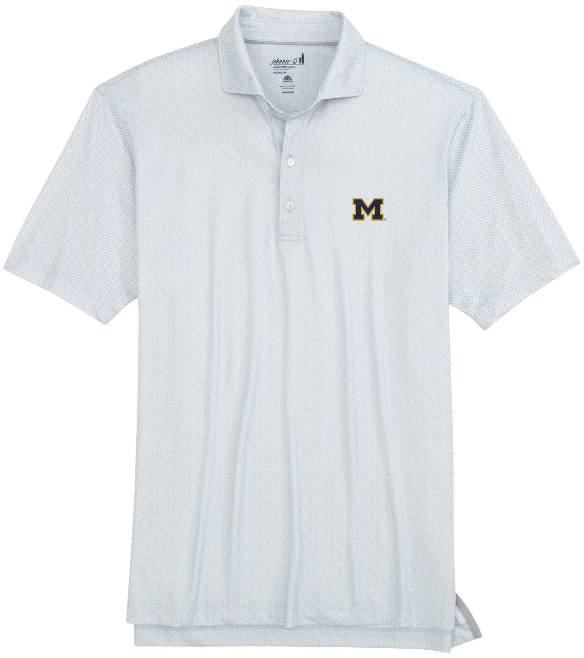 johnnie-O University of Michigan Hinson Printed Jersey Performance Men's Golf Polo - Blue, Size: Small