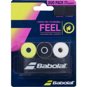 Babolat Syntec Pro + VS Original Tennis Racquet Overgrip 3-Pack (Yellow/Black/White)
