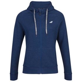 Babolat Women's Exercise Hooded Tennis Training Jacket (Estate Blue/Heather)