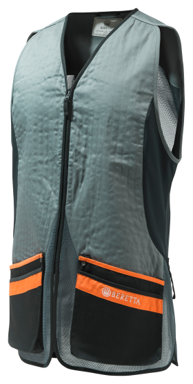 Beretta Silver Pigeon Evo Shooting Vest for Men - Grey/Orange - S