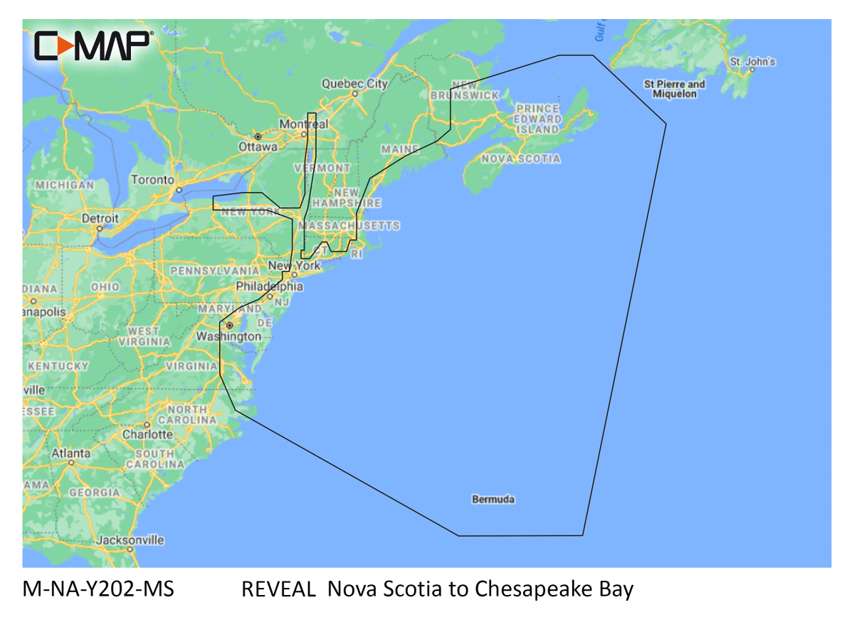 C-MAP Reveal SD Card Map Chart - Nova Scota to Chesapeake