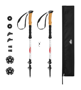 Cascade Mountain Tech Carbon Fiber Quick-Lock Trekking Poles with Cork Grips