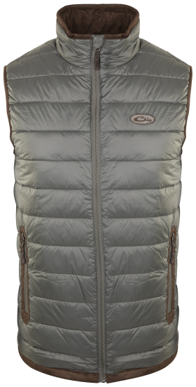 Drake Waterfowl Double Down Vest for Men - Lead - XL