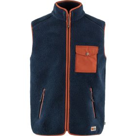 Fjallraven Vardag Pile Fleece Vest - Men's Navy/Autumn Leaf, S