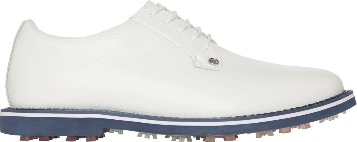 G/FORE Gallivanter Pebble Leather Golf Shoes - Snow/Twilight - 8.5 - MEDIUM