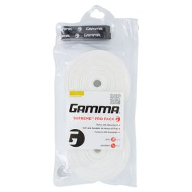 Gamma Supreme Pro Tennis Overgrips 30-Pack (White)