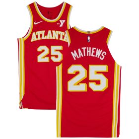 Garrison Mathews Atlanta Hawks Game-Used #25 Red Jersey vs. Chicago Bulls on April 1, 2024 - Size 46+4