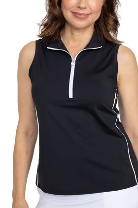 KINONA Womens Keep it Covered Sleeveless Golf Top - Black, Size: X-Small