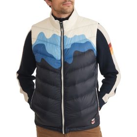 Marine Layer Archive Scenic Puffer Vest - Men's Blue Mountain Scene, M