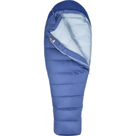 Marmot Radium 20 Sleeping Bag: 20F Down - Women's Blue Heron/Deep Dusk, Long/Left Zip