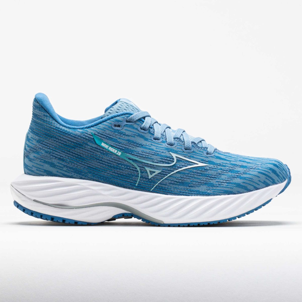 Mizuno Wave Rider 28 Women's Running Shoes Glacier Lake/White