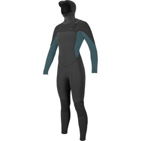 O'Neill Hyperfreak 5.5/4mm Chest Zip + Hood Full Wetsuit - Women's Graph/Dynasty Blue, 10