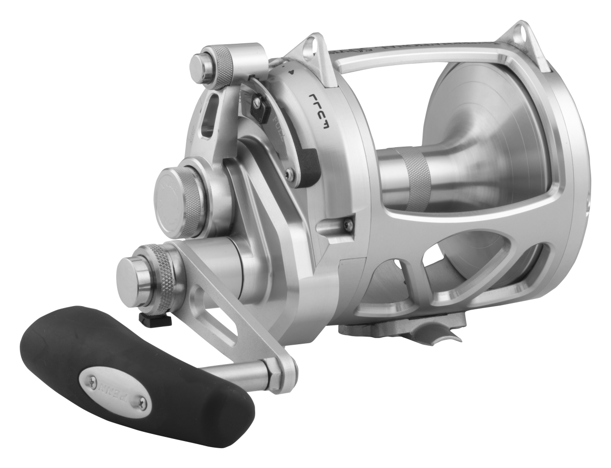 PENN International VIS Silver Two-Speed Lever Drag Reel - 3.5:1/1.3:1 - 45 lbs.