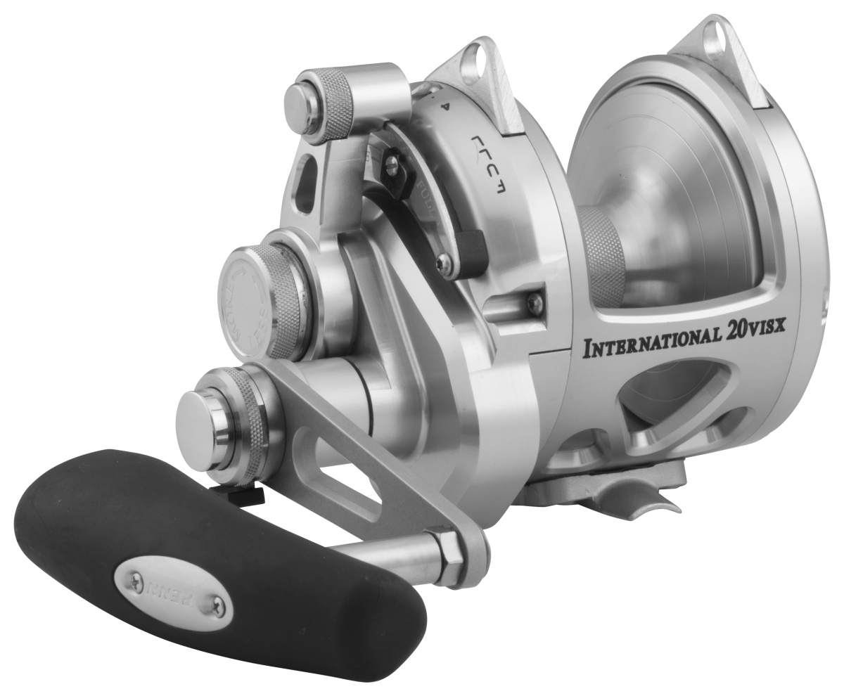 PENN International VISX Silver Two-Speed Lever Drag Reel - 4.1:1/1.4:1 - 50/365