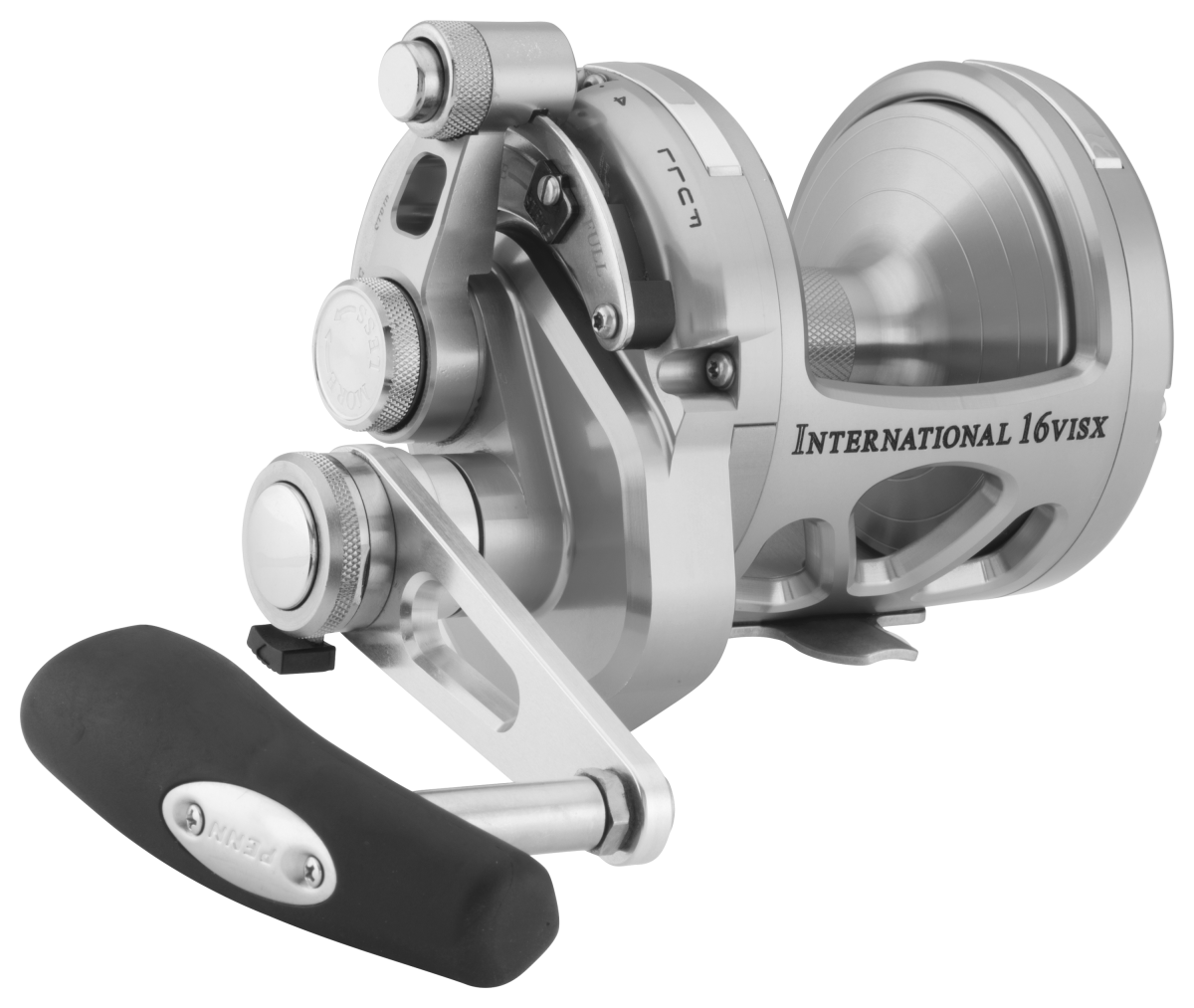 PENN International VISX Silver Two-Speed Lever Drag Reel - 4.6:1/1.6:1 - 30/555