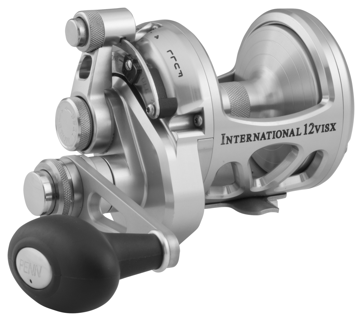 PENN International VISX Silver Two-Speed Lever Drag Reel - 5.1:1/1.8:1 - 12/1030