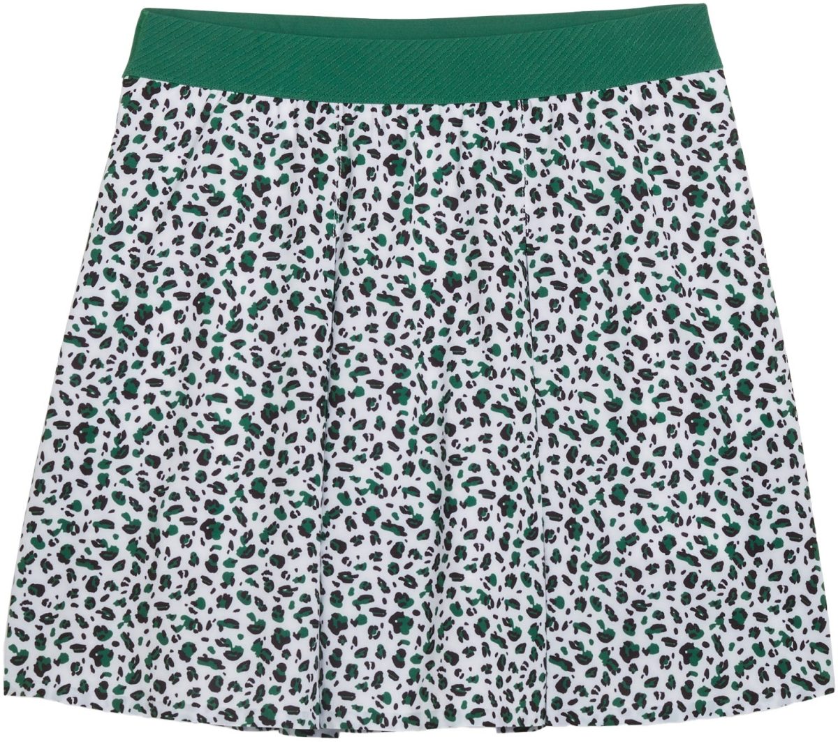 PUMA Womens Leopard Pleated Golf Skort - Green, Size: Small