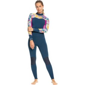 Roxy 3/2mm Swell Series Back-Zip GBS Wetsuit - Women's Anthracite Hot Tropics Swim Ax, 12