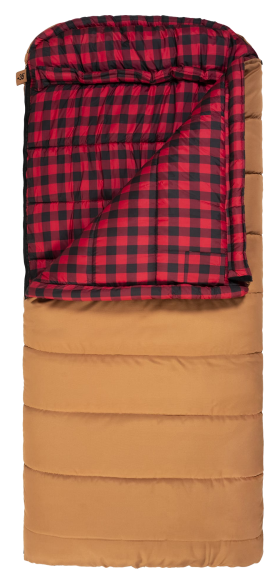 TETON Sports Deer Hunter -35°F Canvas Sleeping Bag - Right Zipper - Brown/Buffalo Plaid