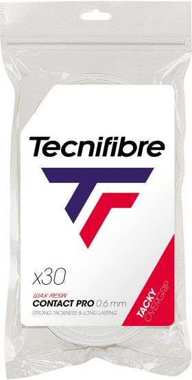 Tecnifibre Contact Pro Overgrip 30-Pack (White)