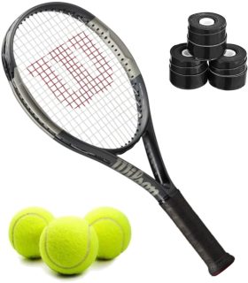 Wilson H2 Hyper Hammer Tennis Racquet Bundled w 3 Overgrips and 3 Tennis Balls