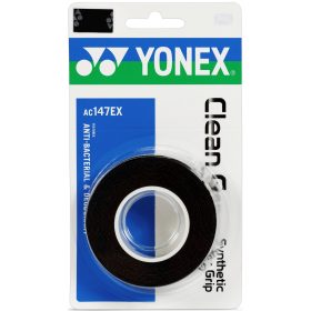 Yonex Clean Grap Tennis Racquet Overgrip 3-Pack (Cool Black)