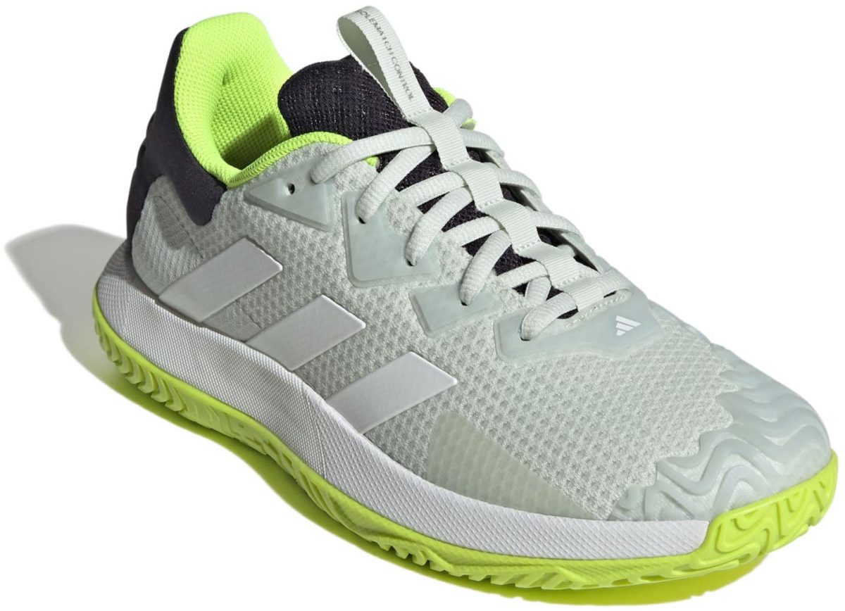 Adidas Men's Solematch Control Tennis Shoes (Crystal Jade/White/Lucid Lemon)