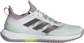 Adidas Women's Adizero Ubersonic 4.1 Tennis Shoes (Cloud White/Aurora Metallic/Crystal Jade)