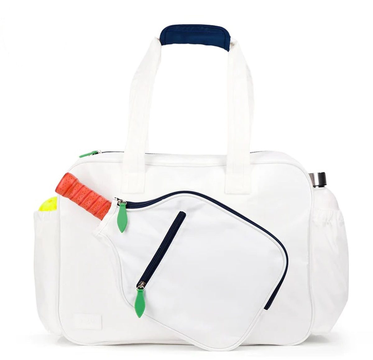 Ame & Lulu Pickleball Tote (White/Navy/Green)