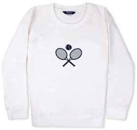 Ame & Lulu Women's Love All Crossed Racquets Tennis Sweatshirt