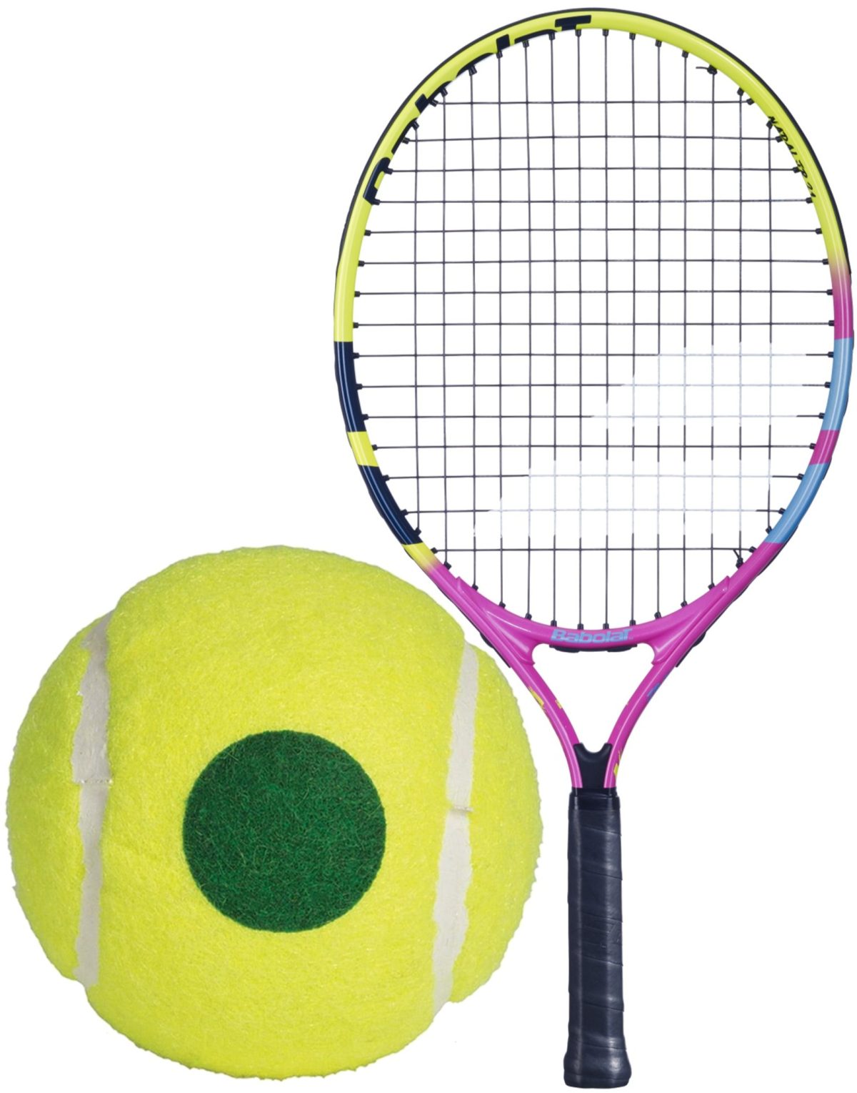 Babolat Nadal Junior Tennis Racquet (Rafa 2nd Edition) bundled w 3 Green Dot Tennis Balls