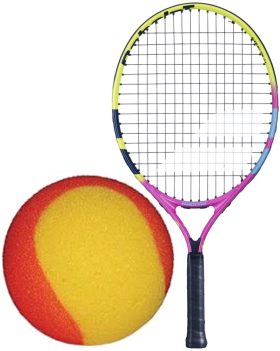 Babolat Nadal Junior Tennis Racquet (Rafa 2nd Edition) bundled w 3 Red Foam Tennis Balls