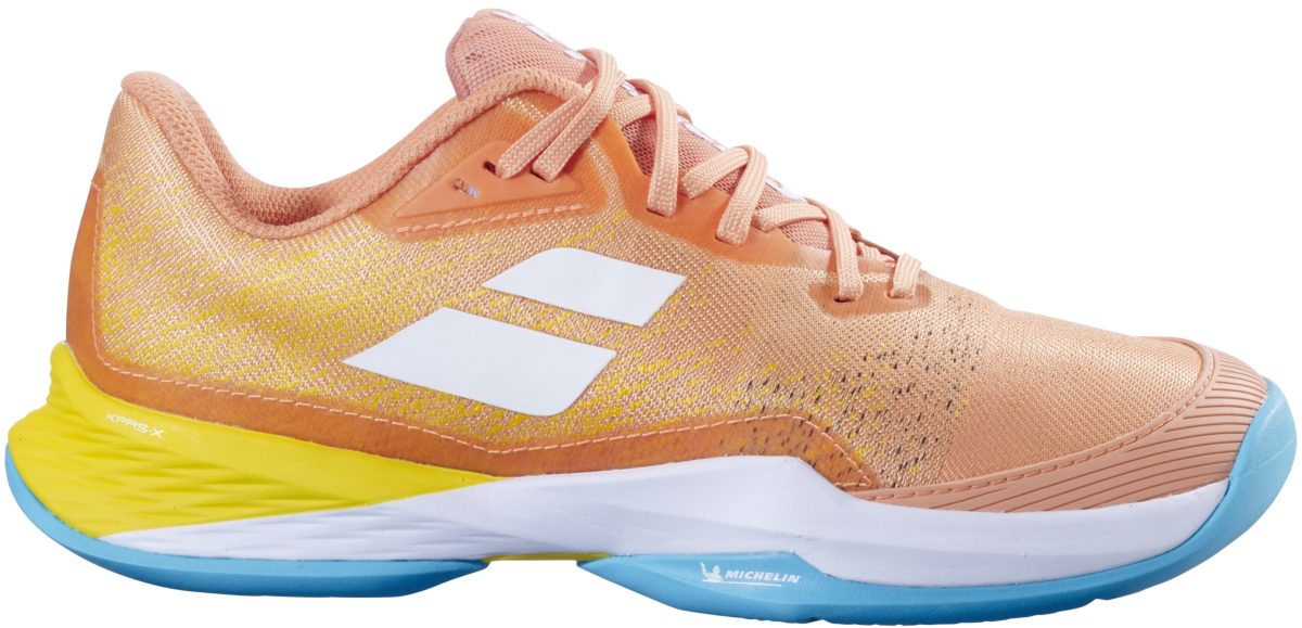 Babolat Women's Jet Mach 3 All Court Tennis Shoes (Coral/Gold Fusion)