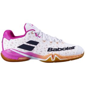 Babolat Women's Shadow Tour Indoor Tennis Shoes (White/Pink)